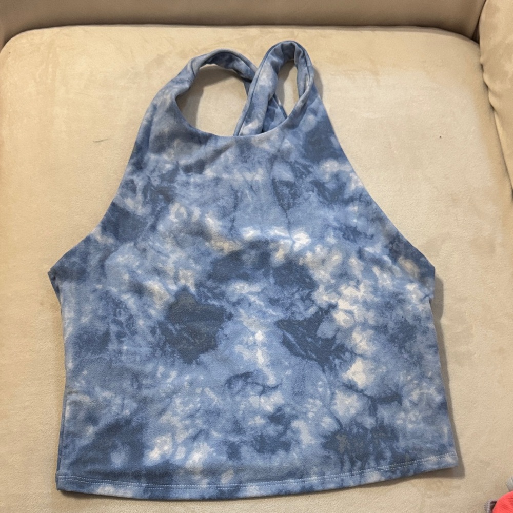 Abercrombie & Fitch Blue Tie-Dye Tank Top